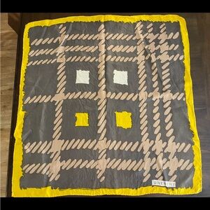 Givenchy Yellow and Gray Checkered Scarf